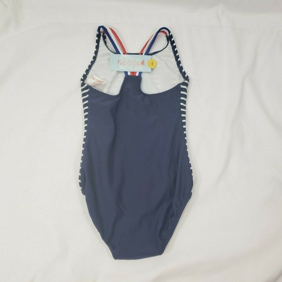 Girls' One Piece Swimsuit - Cat & Jack™ Red White - Picture 7 of 12